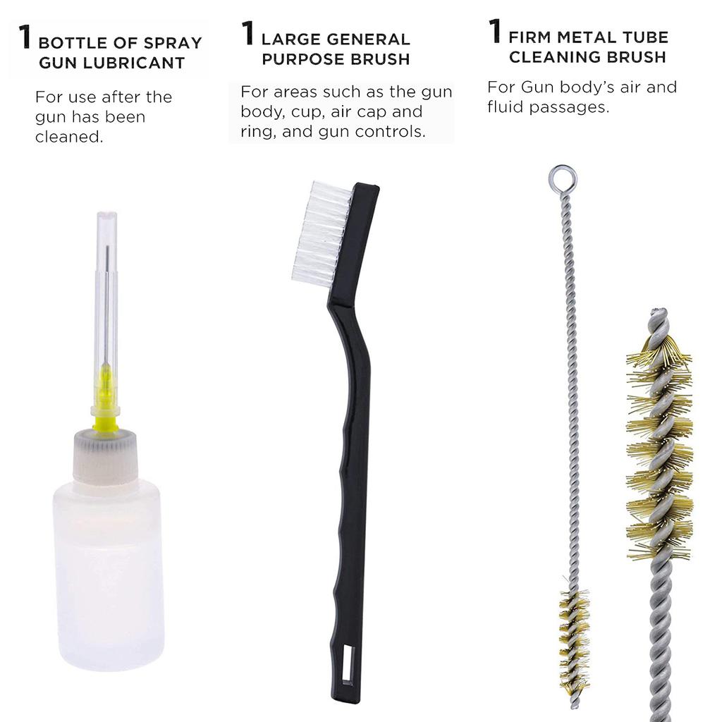 23Pcs Paint Spray Guns Cleaning Maintenance Brush Kit Cleaner Mini Brushes and Needles for Airbrush Nozzles Repair Tool