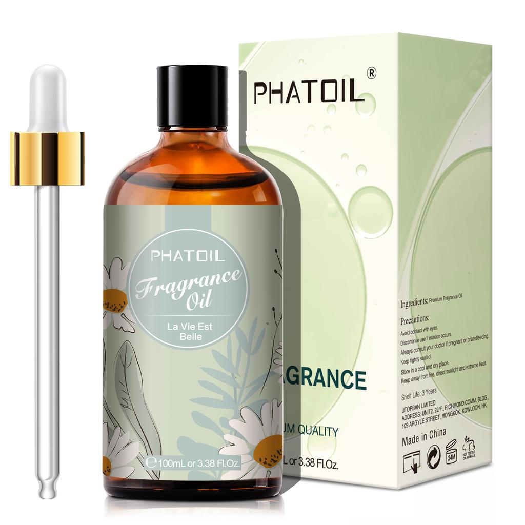 PHATOIL 100ml/3.38Fl.Oz Fragrance Oils Pure & Natural Essential Oils Perfect for Aromatherapy Diffuser Relaxation Massage Skin & Hair Care