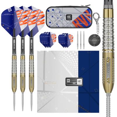 Target Дартс Raymond Van Barneveld Chrono Стальной наконечник Swiss Point Вольфрамовый дартс 23 г Включает кошелек Tacoma для хранения дартса, дополнительные дротики, швейцарские очки для дартса