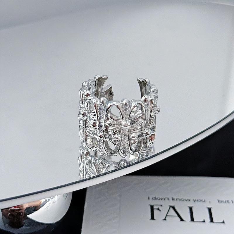 Тяжелая промышленность Перекрестная радужка Винтажная Личность Открытое кольцо Мода Нишевый Премиальное ощущение Кольцо-штабель Женщина