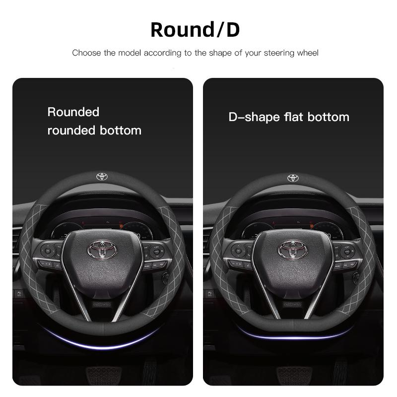 For Toyota 2026 Hot Hub Caps 38cm Suede Car Steering Wheel Cover For Toyota Hilux Aygo Corolla Yaris Rav4 Camry CHR 15 Inch Non