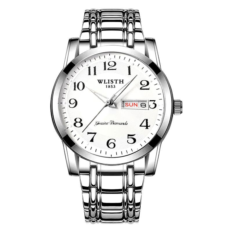 Модные мужские часы от ведущего бренда, двойной календарь, светящиеся, водонепроницаемые, кварцевые, цифровые наручные часы