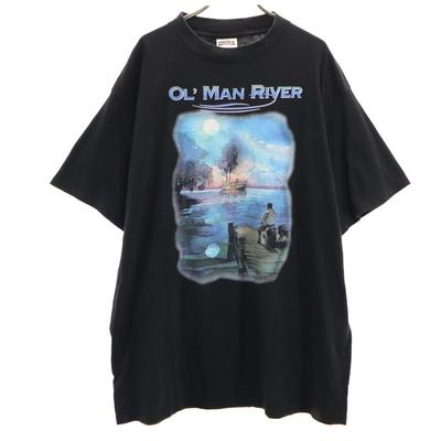Канадская футболка 90-х годов с музыкальным принтом OL' MAN RIVER, мужская, б/у