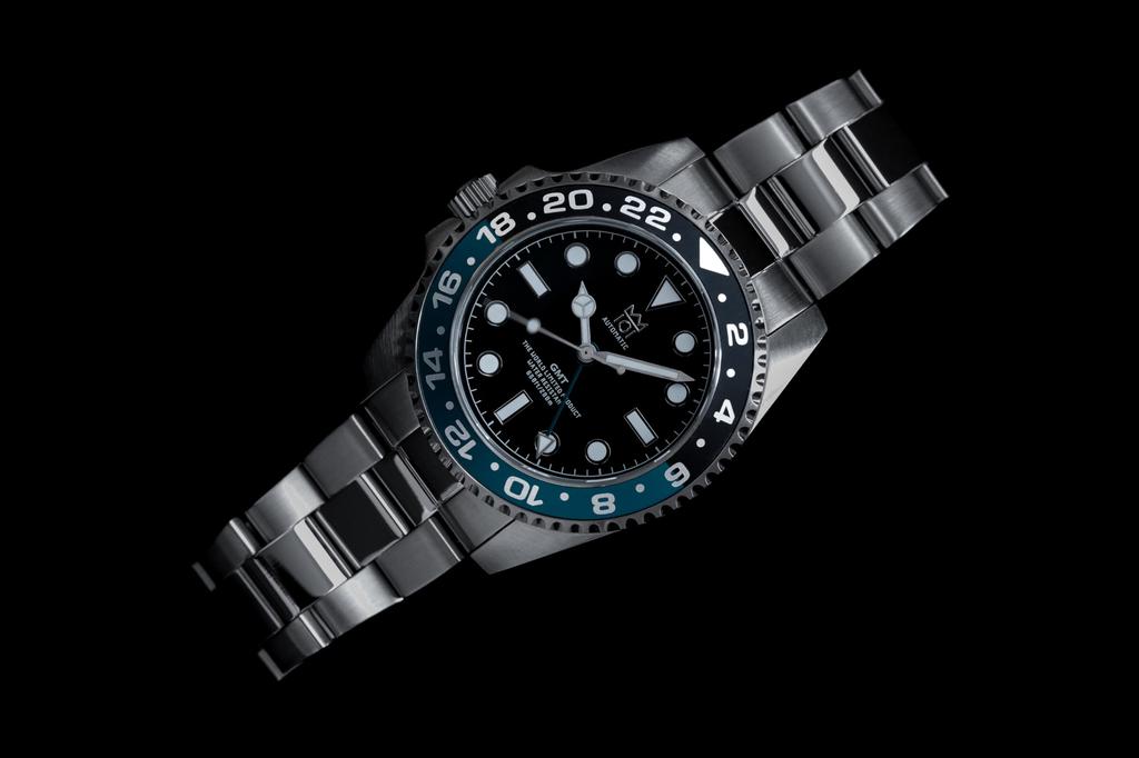 НОВАЯ модель АВТОМАТИЧЕСКИЕ ЧАСЫ Hyakuichi GMT Механические часы GMT Японский механизм Вращающийся безель Водонепроницаемость 20 АТМ Часы мирового времени Левая стрелка Левая заводная головка