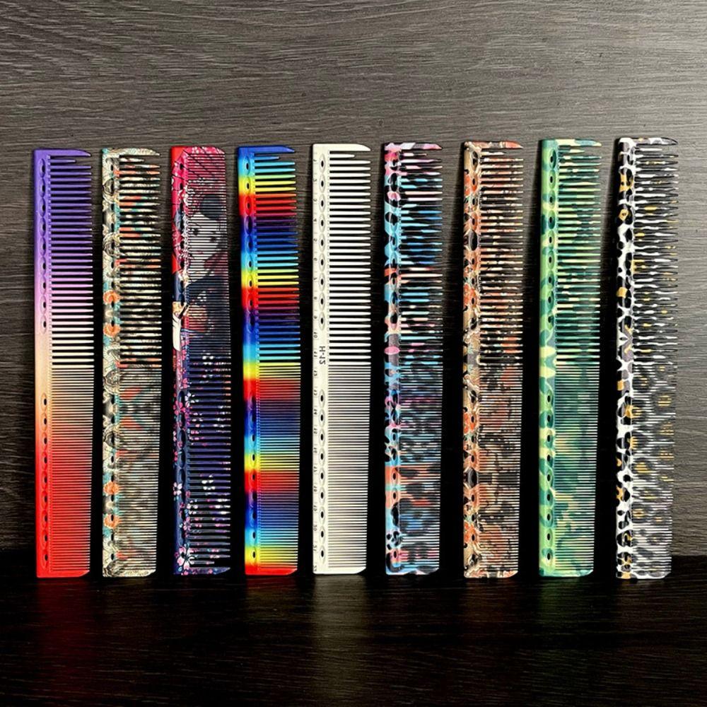 DIY Plastic Hair Cutting Comb Colored Professional Pro Hairdressing Combs Hard Durable Fine Cutting Comb Salon