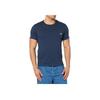 Однотонная футболка с логотипом, круглым вырезом, приталенная, с коротким рукавом, мужская, синяя 211845-4R475-06935