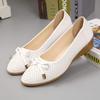 Женские лоферы-клинья из мягкой кожи 2025 года, декор в виде банта, круглый носок, дышащая подошва, повседневные слипоны