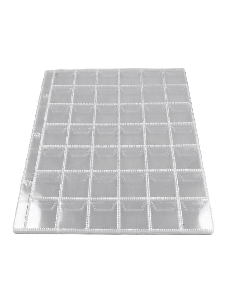 10 Sheets Coin Holder For Pages Made of Clear Plastic Each with 42 Pockets 3 Hole Binder Compatible Coin Storage Wallets