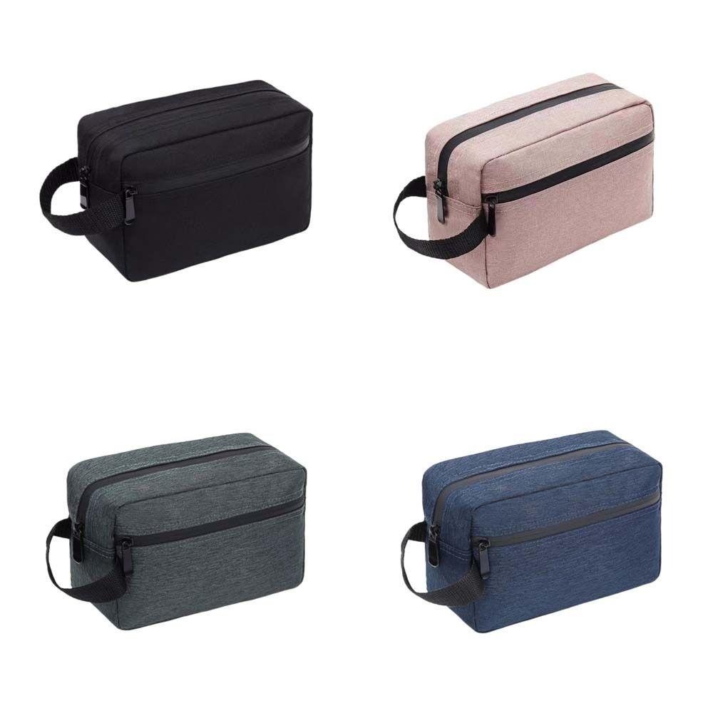 Simple Fashion Waterproof Travel Storage Bag Oxford Handle Men Wash Bag Zippered Mini Pouch Women Makeup Bag for Home