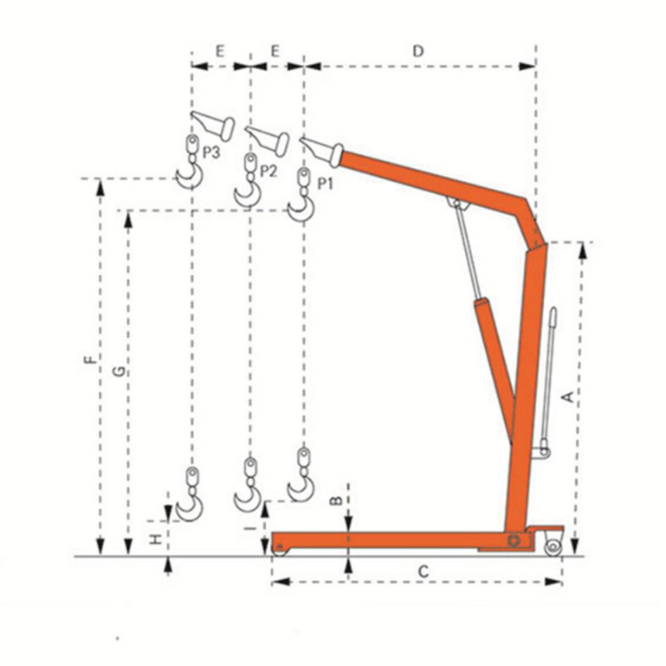 Hoular European Single Girder Crane LH-D10 - Mobile Folding Single Arm Crane for Lifting and Pallet Handling
