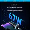Автомобильное зарядное устройство Anker для Apple, PD67W, быстрая зарядка с совместимостью с USB