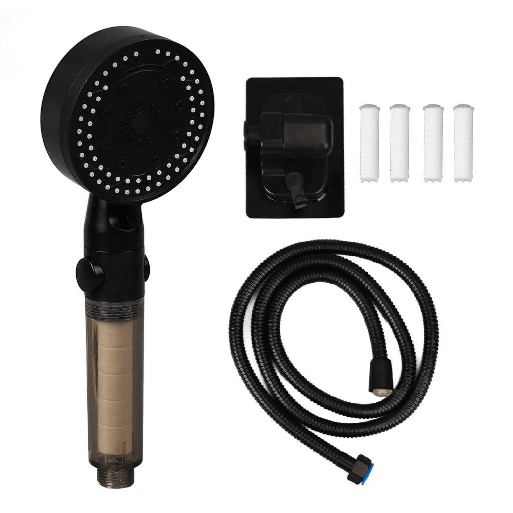 10 Modes Multifunctional Pressurized Showerhead 1/2in Threaded Interface with 1.5M Tube Double Hook