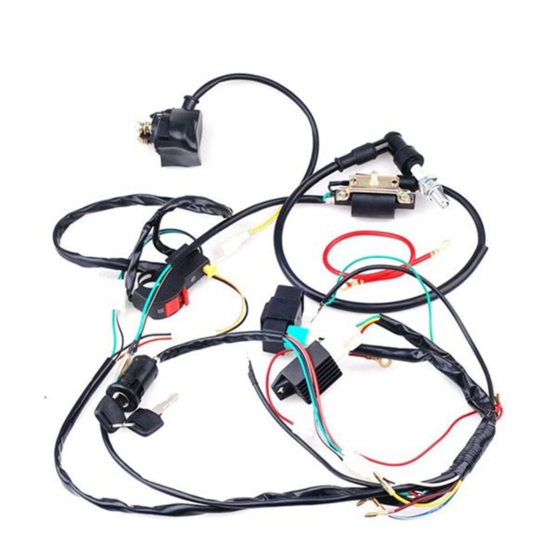 Ac29-Wiring Harness CDI Ignition Coil Kit For 50Cc 70Cc 90Cc 110Cc ATV Electric Quad Vehicle, Full Vehicle Circuit Ignition