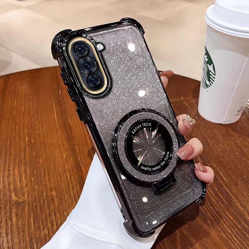 Чехол Nova11 11pro, роскошный магнитный кронштейн, противоударный чехол для Huawei Nova 11 12 10 9 9SE pro, чехол с держателем, блестящий, блестящий