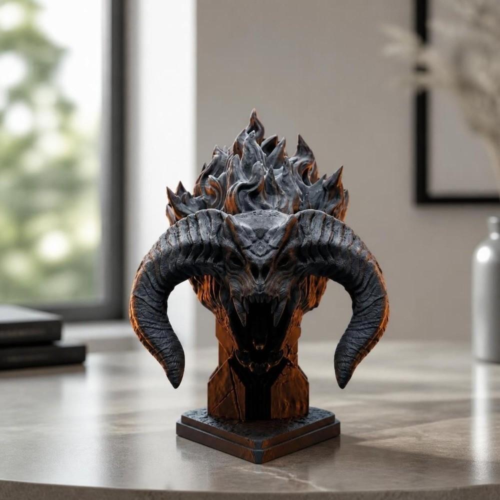 Gothic Wolf Statue 3D Printing Animal Figurine Collectible Gift Werewolf Sculpture Gift