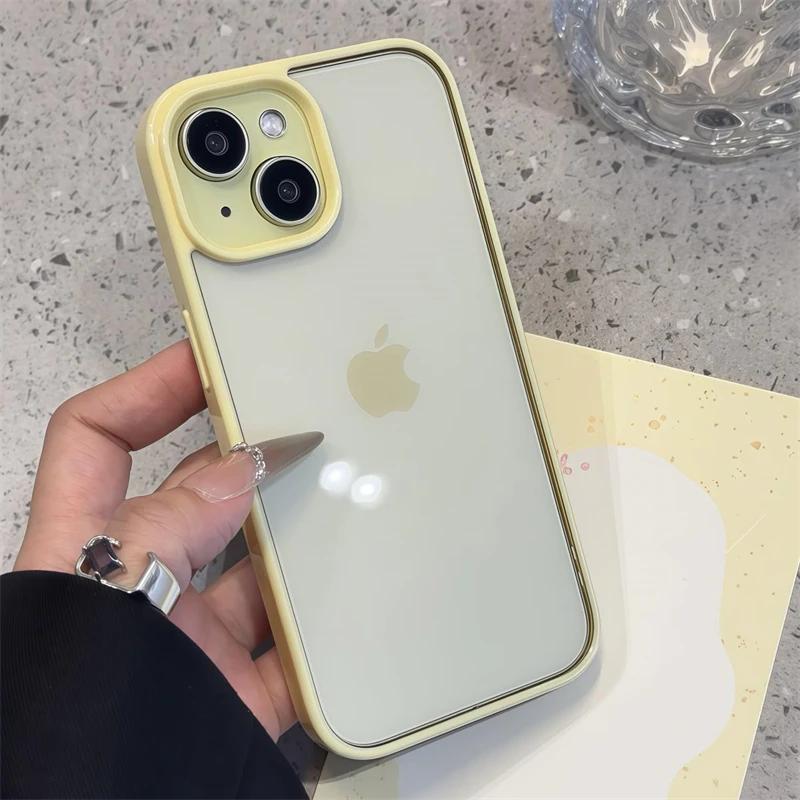 Роскошный прозрачный чехол для телефона конфетного цвета для iPhone 17 16 15 14 13 12 11 Pro Max Plus 16E Ударопрочный бампер Защитные чехлы Обложка