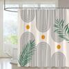 Abstract Mid Century Shower Curtain Arch Sun Moon Minimalist Geometric Curve Stripes Fabric Christmas Landscape Bth Curtain Hook