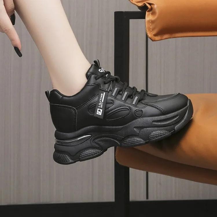 Модные новые женские туфли на платформе, сетчатые дышащие женские кроссовки с мягкой подошвой, нескользящие, повседневные спортивные белые туфли