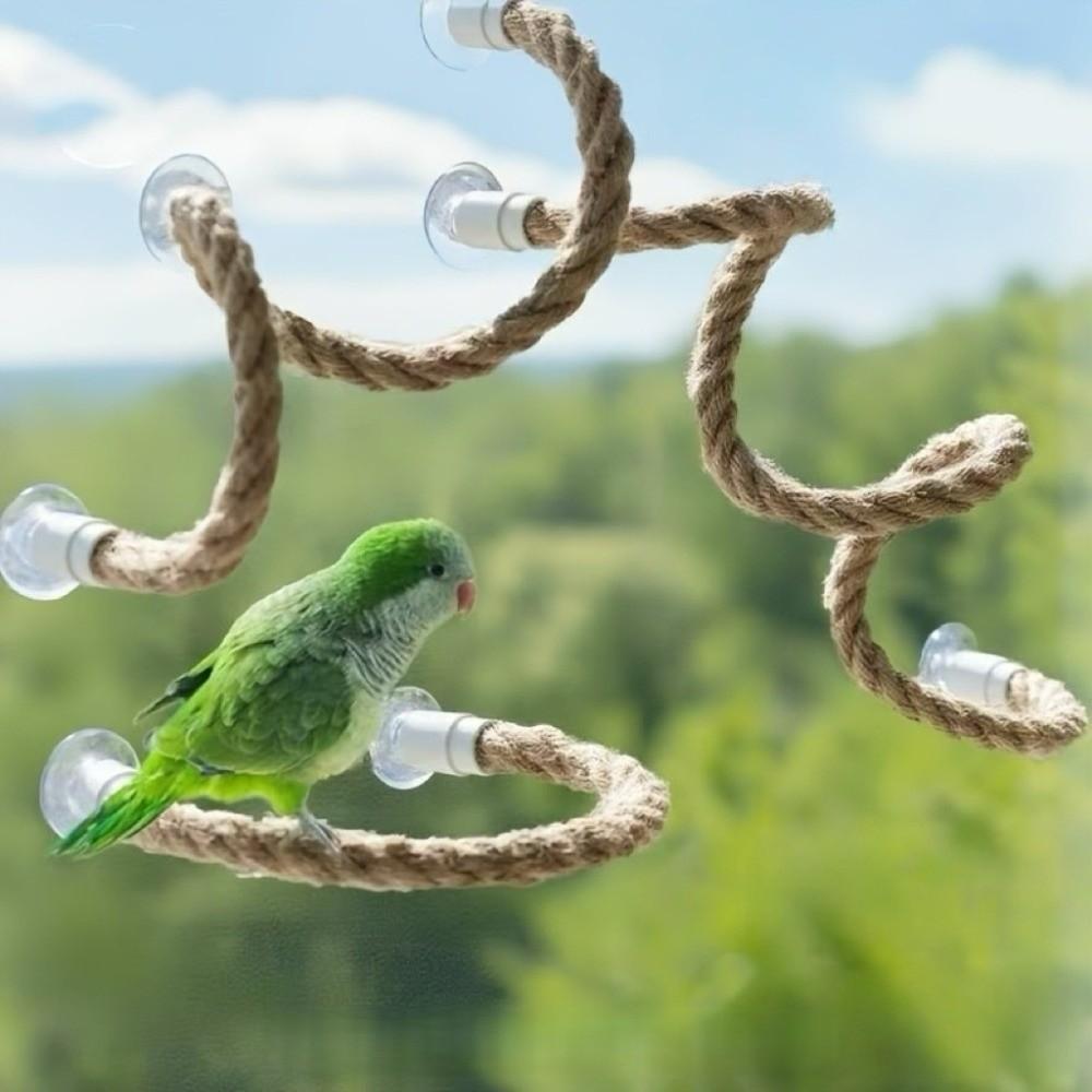 Linen Rope DIY Bendable Perch for Birds Comfortable Grip Parrot Standing Perch Cage Accessories