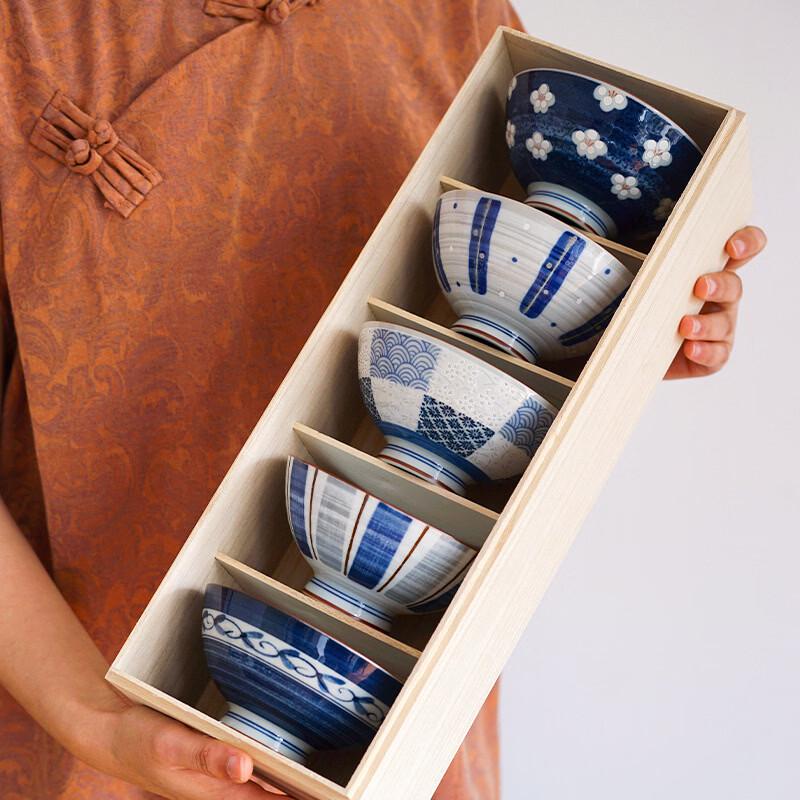 Набор японских керамических пиал для риса Ru Han Mino Ware (5 шт)