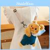 Butter Bear Denim Overalls Plush Backpack Cute Teddy Bear Going Out Bag Shoulder