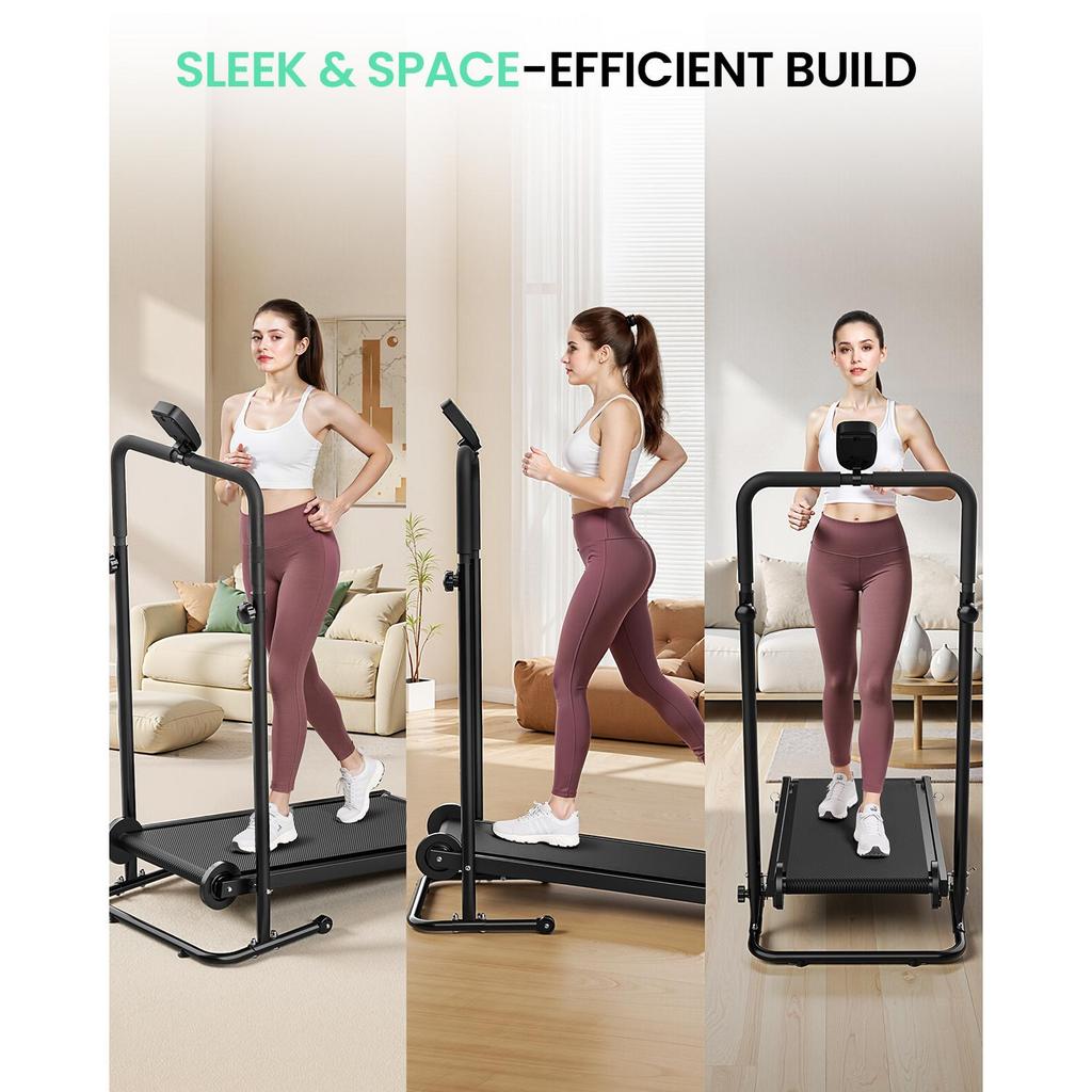 Foldable Manual Treadmill with Fixed Incline & LCD Display EU Stock Dropping Ship From Warehouse