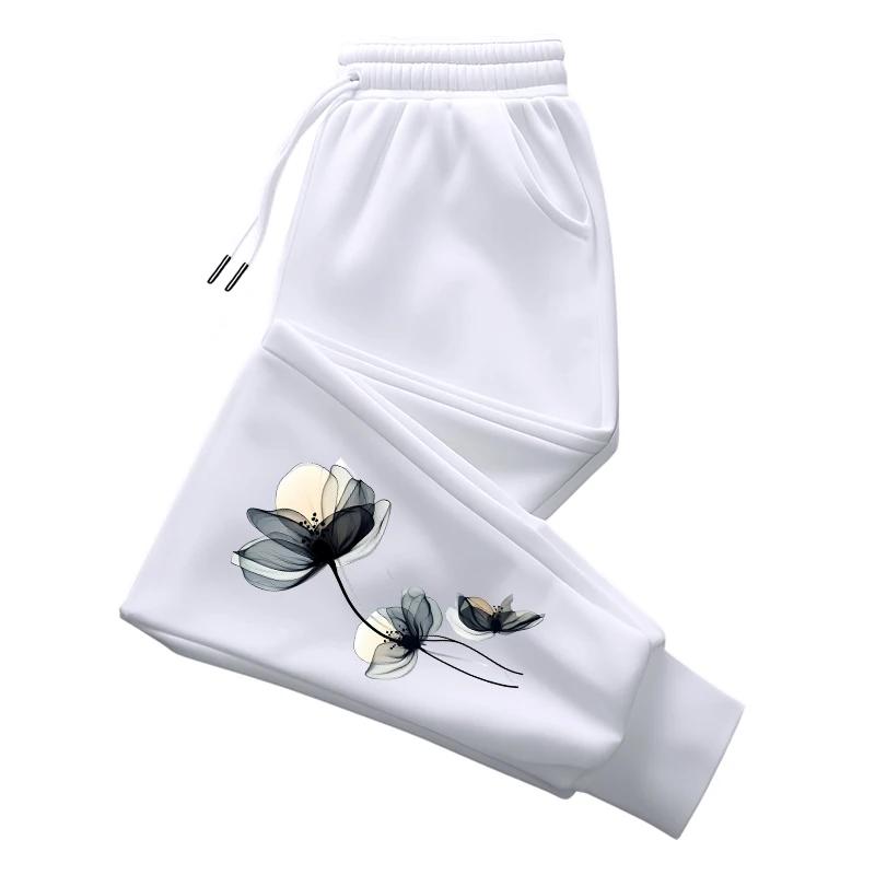 Спортивные штаны с цветочным принтом для женщин для дома и улицы, удобные, дышащие, повседневные брюки, женские брюки-джоггеры для йоги и фитнеса