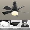 Ceiling Fan Light with Remote Control E27 Base Dimmable Super Bright Detachable Blades Low Profile Reversible Ceiling Fan with LED Light