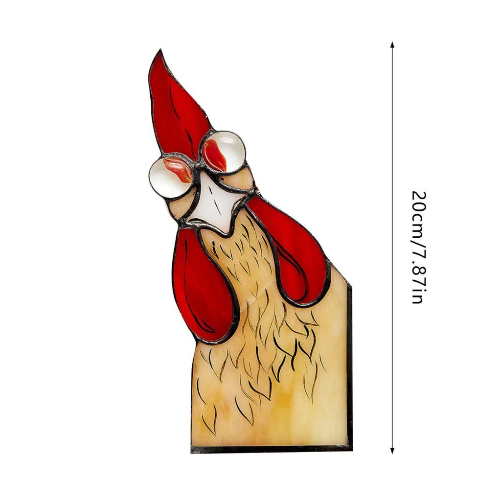 2 шт., декор для угла окна с изображением петуха, акриловый ловец солнца, подвесное украшение для окна, декор для угла окна с изображением выглядывающего петуха, настенное искусство с изображением животных на ферме
