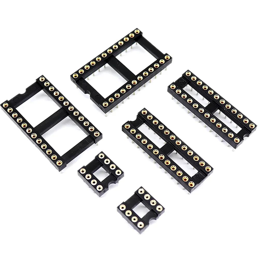 10PCS Round IC Socket 6Pin 8Pin 14Pin 16Pin 18Pin 20Pin 24Pin 28Pin DIP Socket Chips Base DIP IC Sockets Adaptor