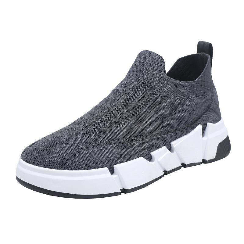 Men's Shoes 2025 Spring New Fly-woven Breathable Sports Shoes One-pedal Lazy Shoes Men's Casual Shoes Socks Shoes
