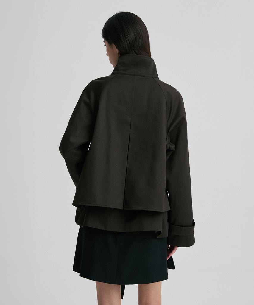 RE RHEE High-Neck Belted Cotton Trench Coat