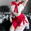 Японский стиль кампус красный сексуальный студент косплей школьница нижнее белье ролевая игра короткая плиссированная юбка рейв вечеринка милая одежда для девочек