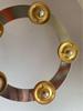 Cymbal Rhythm Bell with Gold Steel Ring and Shaker Effect - Companion Pedal Included