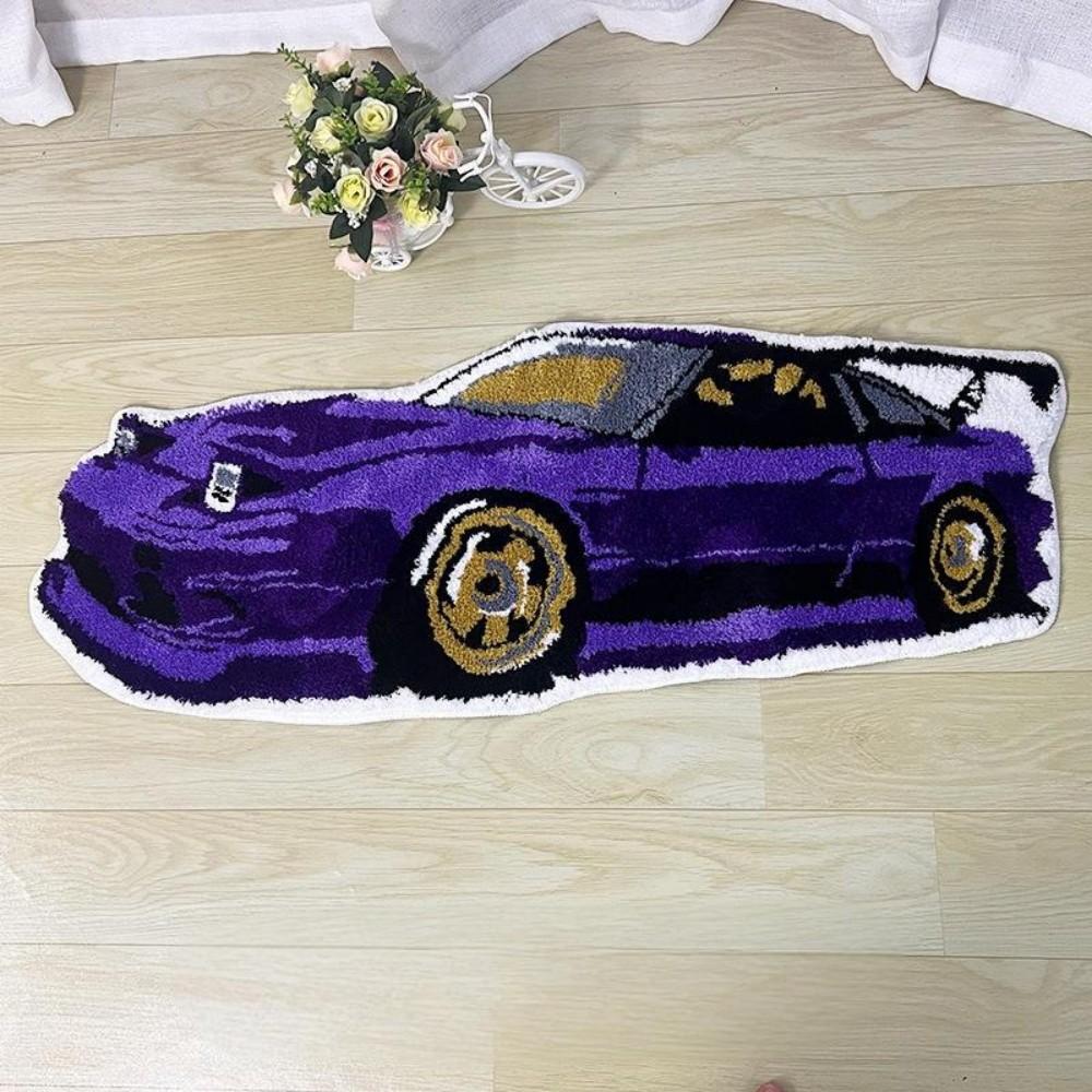 Cartoon Car Shaped Plush Carpet Living Room Bedroom Hallway Non Slip Wear Resistant Easy To Clean Home Decor Rug