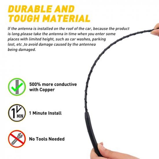 Черная резиновая радиоантенна "Утка" AM/FM UHF Подходит для антенны 4 X 4 Автомобиль Караван Грузовик