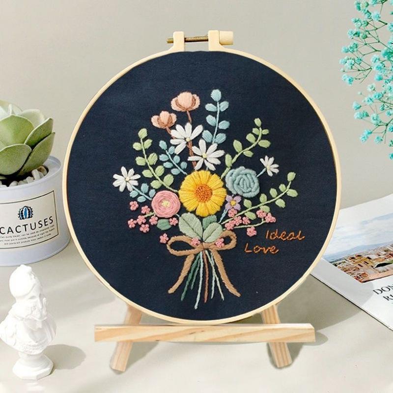 Beginner's Hand Embroidery Kit: Create Su Embroidery, Punch Needle, Ribbon Embroidery, and Cross-Stitch Items.