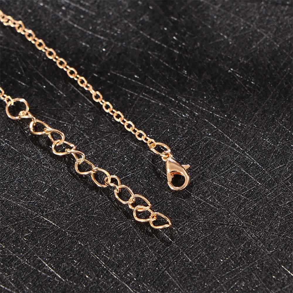 Ladies Women Temperament Double Ring Geometric Simple Choker Clavicle Chain Necklace Neck Chain