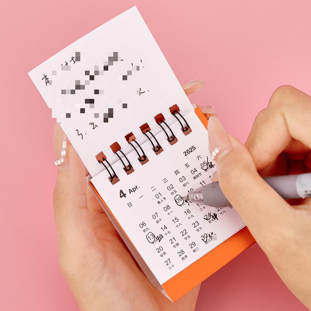 Мультяшный мини-настольный календарь, студенческий настольный декоративный календарь, милый фруктовый текстовый настольный календарь