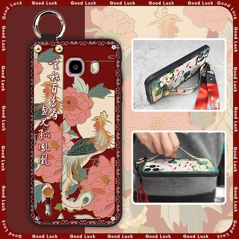 For Mom Kickstand Phone Case For Samsung Galaxy J510/J5 2016/J5108 Waterproof Dirt-resistant Wrist Strap Lanyard Fashion