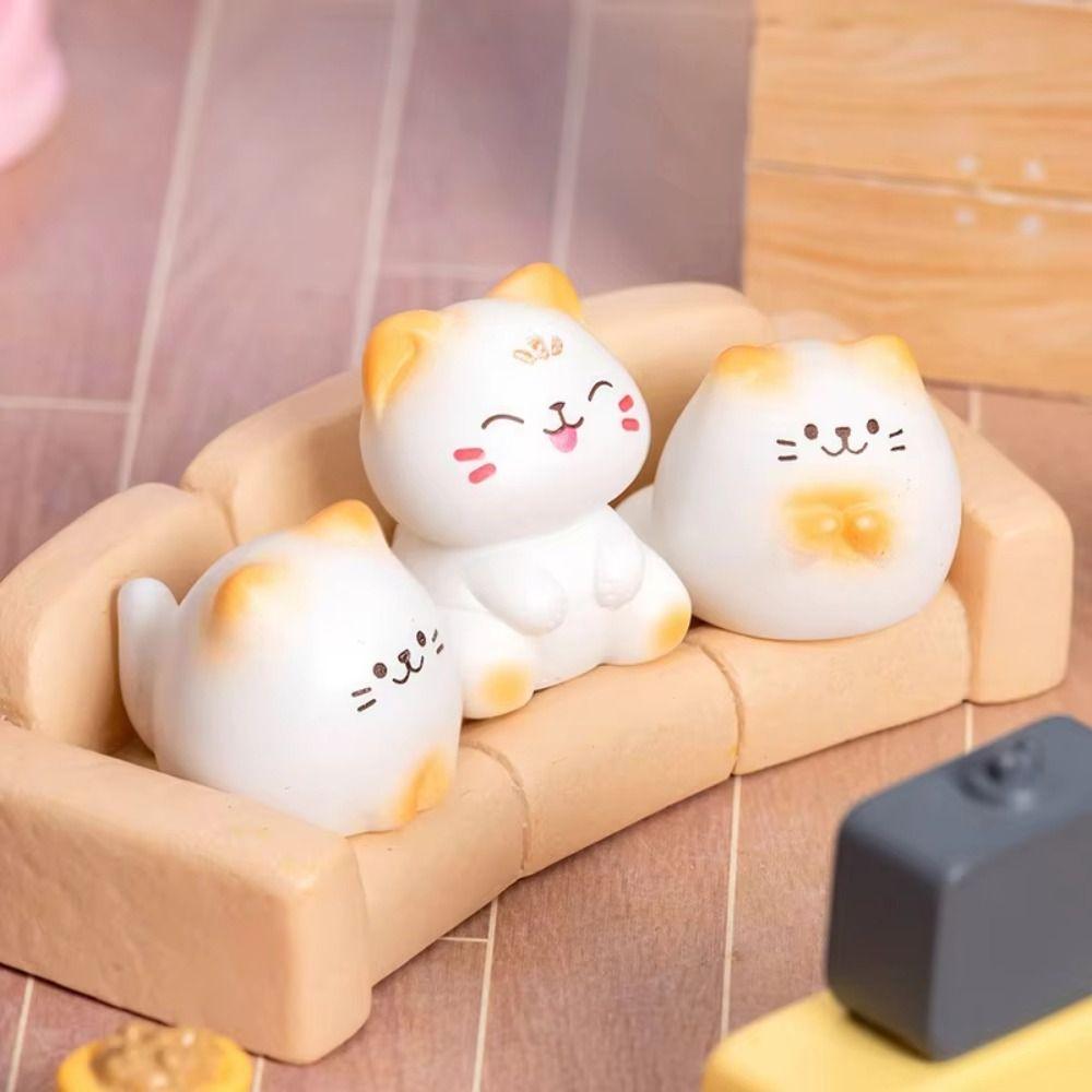 Mini Cat Desktop Decoration DIY Accessories Animal Figurine Cute Cat Ornaments  Home Decor