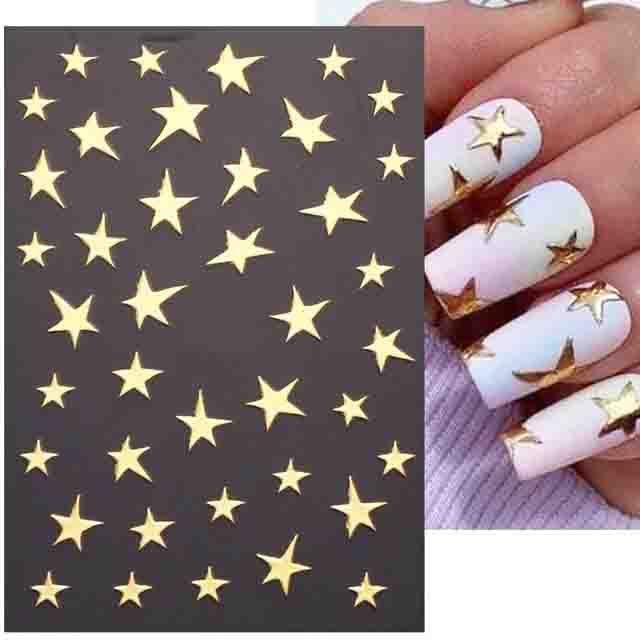 Лазерные наклейки для ногтей, бабочка, сердце, звезда, дизайн, клейкие слайдеры, наклейки для дизайна ногтей, маникюрные украшения