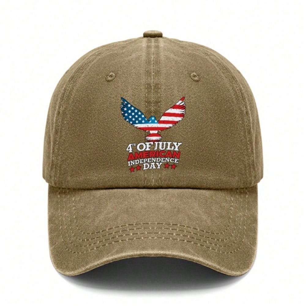 USA Flag Eagle Baseball Cap - Adjustable Vintage Washed Polyester Cap Lightweight Breathable Unisex Outdoor Sports Baseball Hat, Perfect Gift For