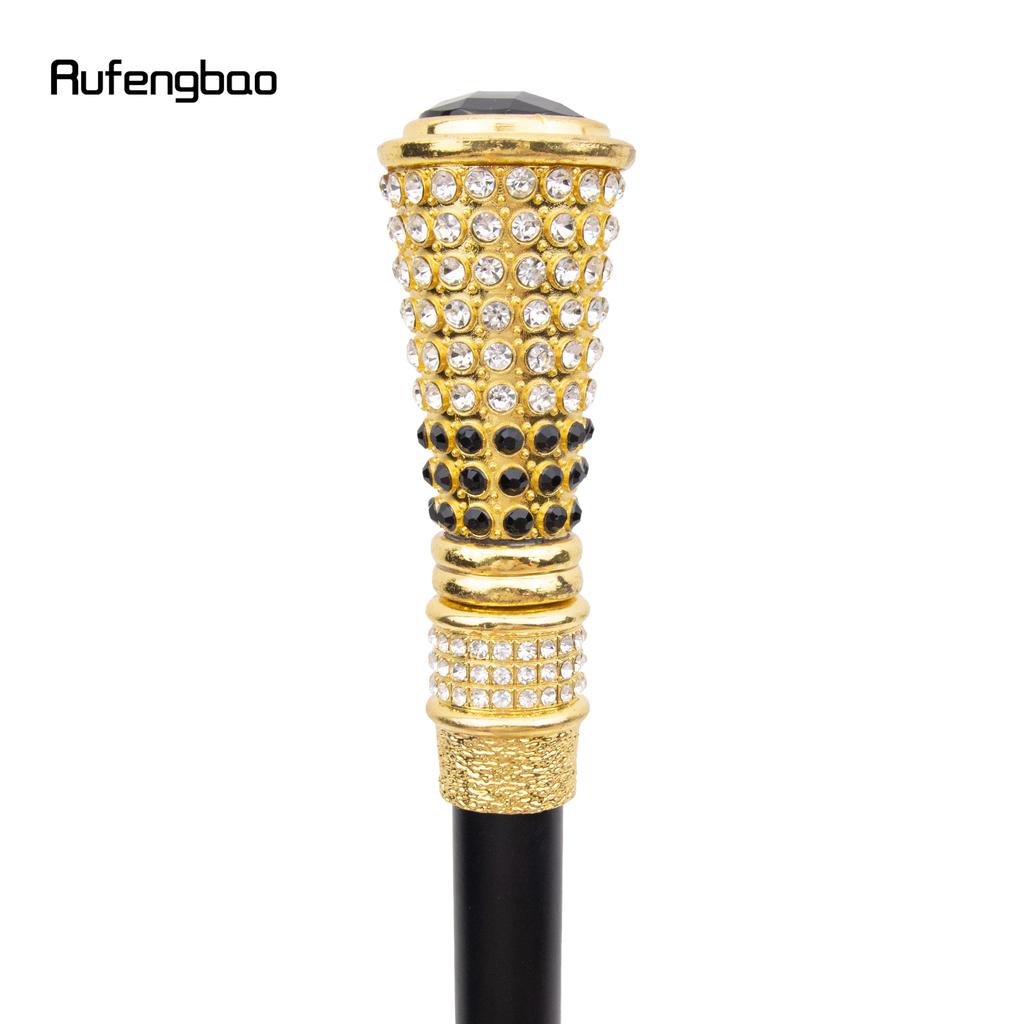 Черная искусственная алмазная золотая трость модная декоративная палка джентльмен элегантная косплей трость набалдашник посох 94 см
