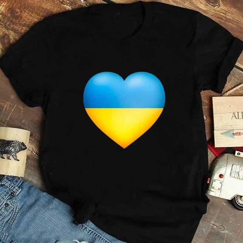Ukraine Ladies T Shirt Summer Premium Short Sleeve T Shirt Flag Classic Ukraine Gift T Shirt Girls Harajuku Love T Shirt Tops Unisex