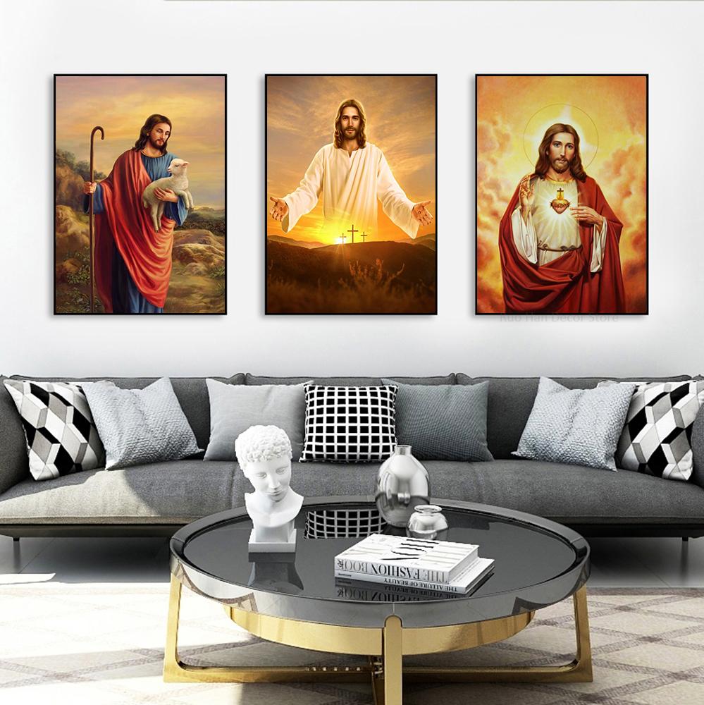 Jesus Series Canvas Posters and Prints Christian Wall Art Picture Painting for Living Room Home Decor Wall Painting Gifts