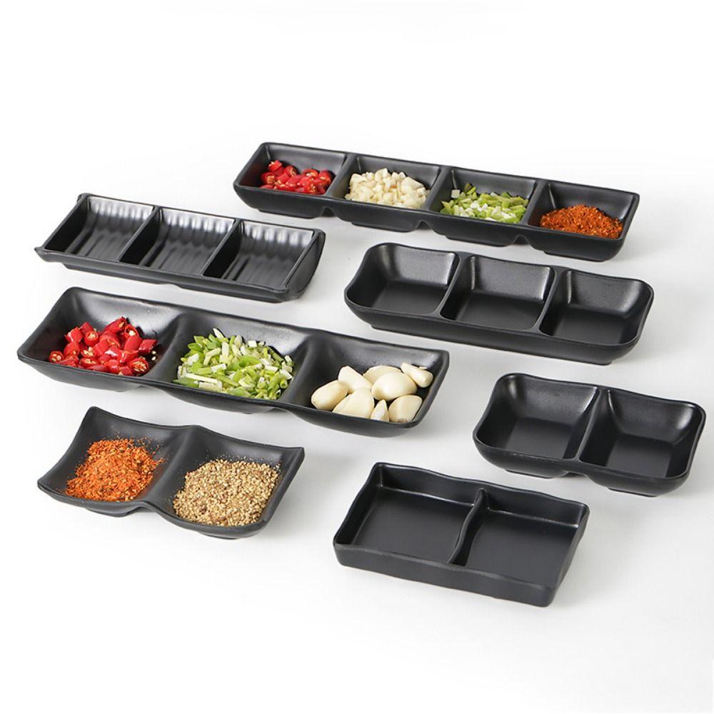 Black Seasoning Plate Japanese Style Sushi Soy Dipping Sauce Bowl Snack Plate  Home