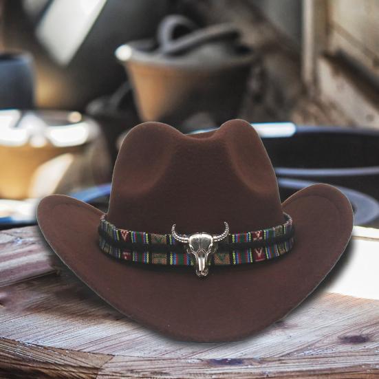 Ковбойская шляпа в стиле вестерн для мужчин и женщин с широкими полями, солнцезащитная фетровая шляпа для пляжа, шерстяная фетровая шляпа для ковбойши с регулируемым ремешком