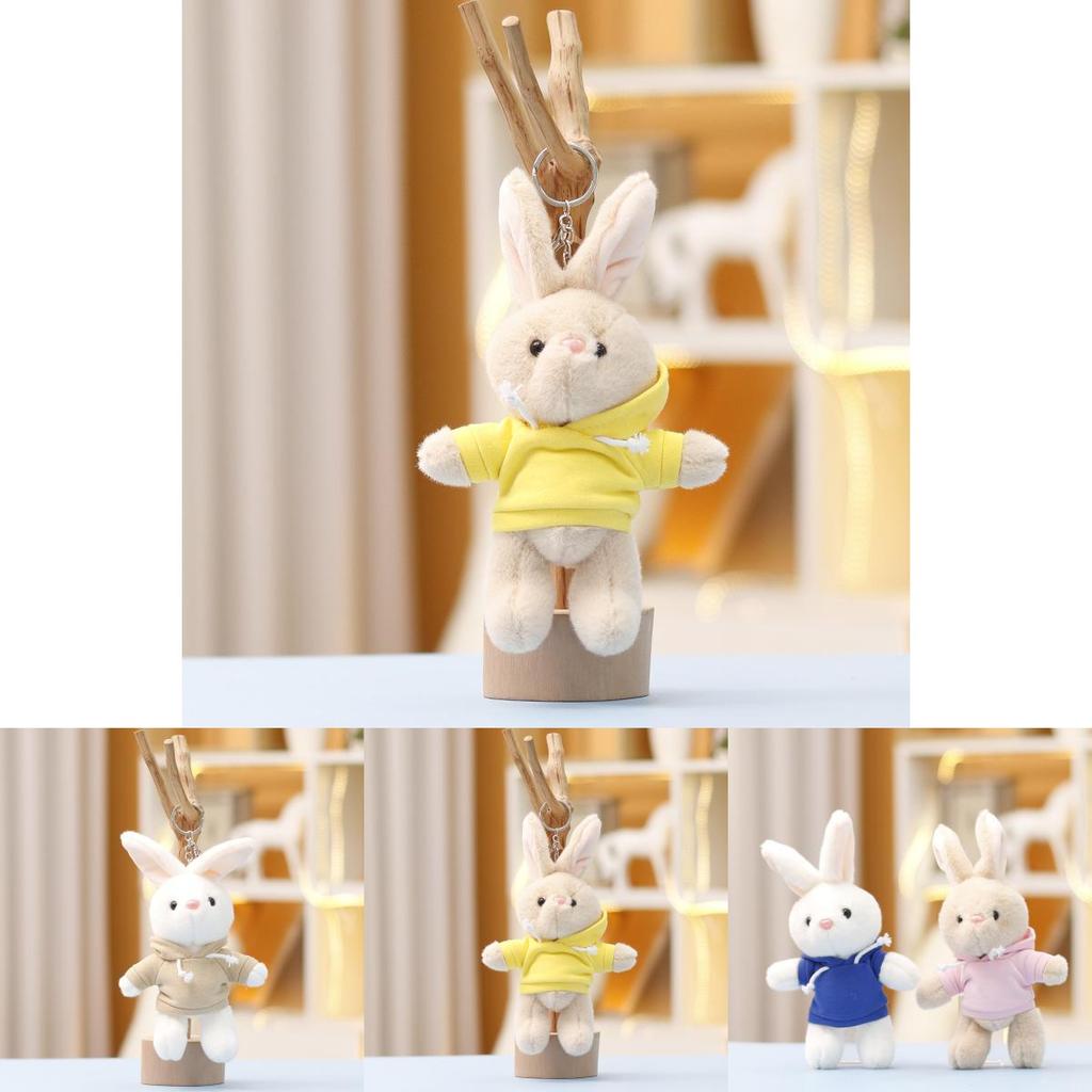 Hoodie Bunny Plush Keychain Toy Doll Cute Gift For Kids And Backpack Decoration