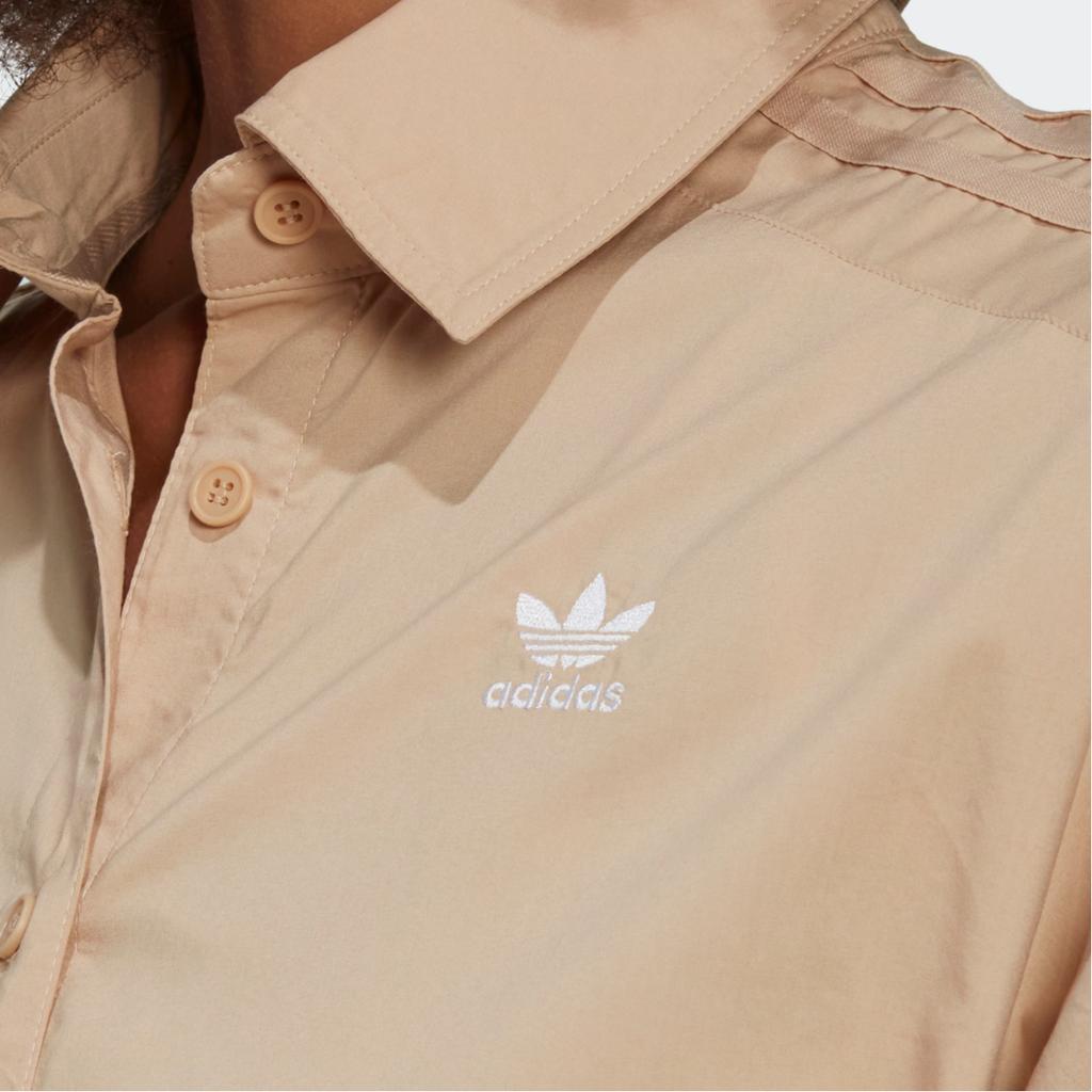 adidas Originals Clover FW22 Рубашка с длинными рукавами и принтом логотипа на шнурке Женские топы цвета хаки HK5081